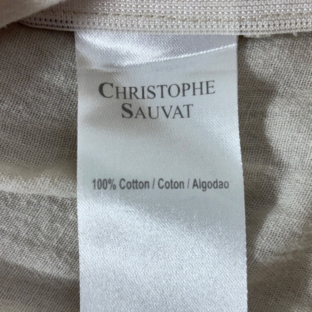 Christophe Sauvat Metallic Embroidered Boho Beaded Babydoll Top Cream Medium - Picture 9 of 12